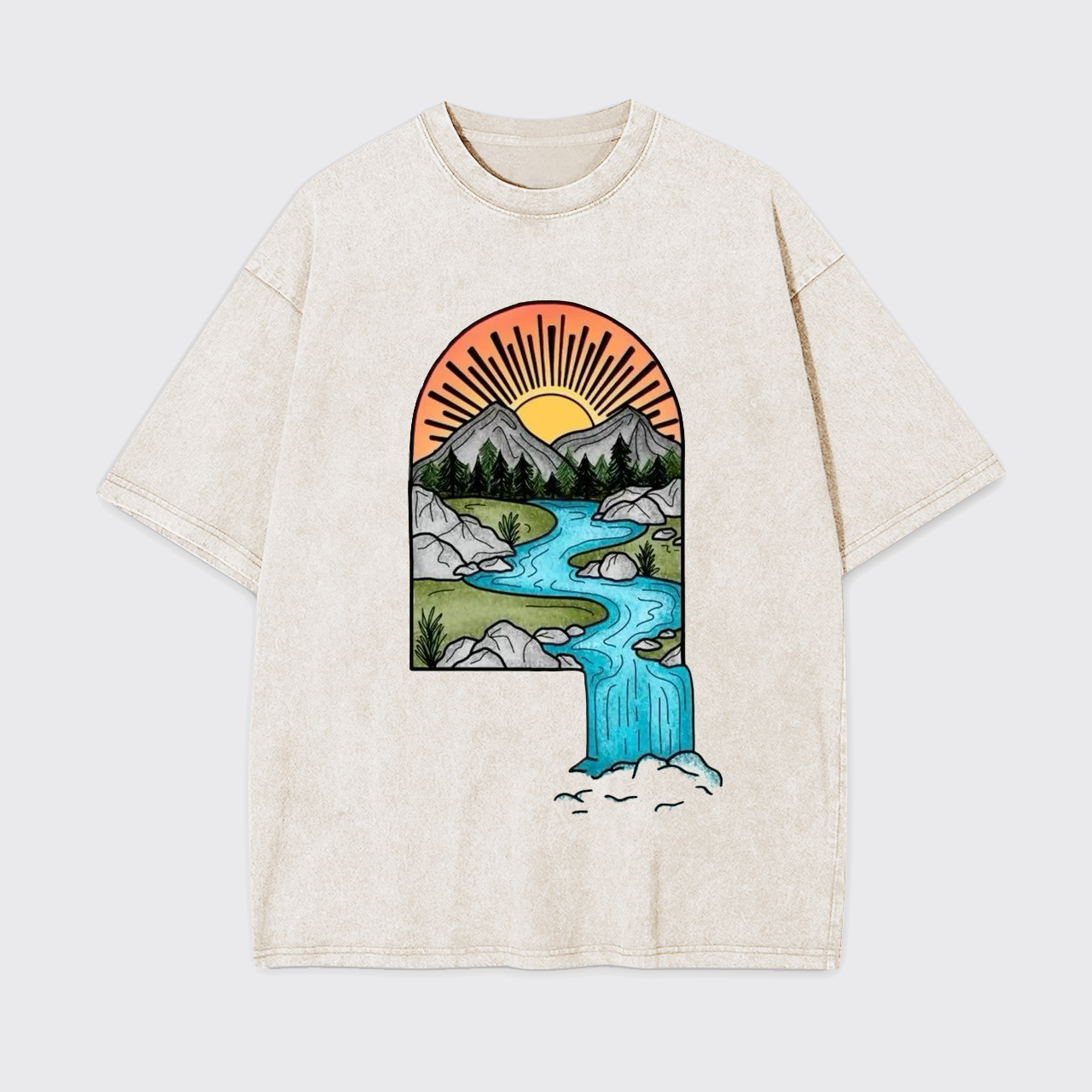 Forest Waterfall Garment-dye Tees