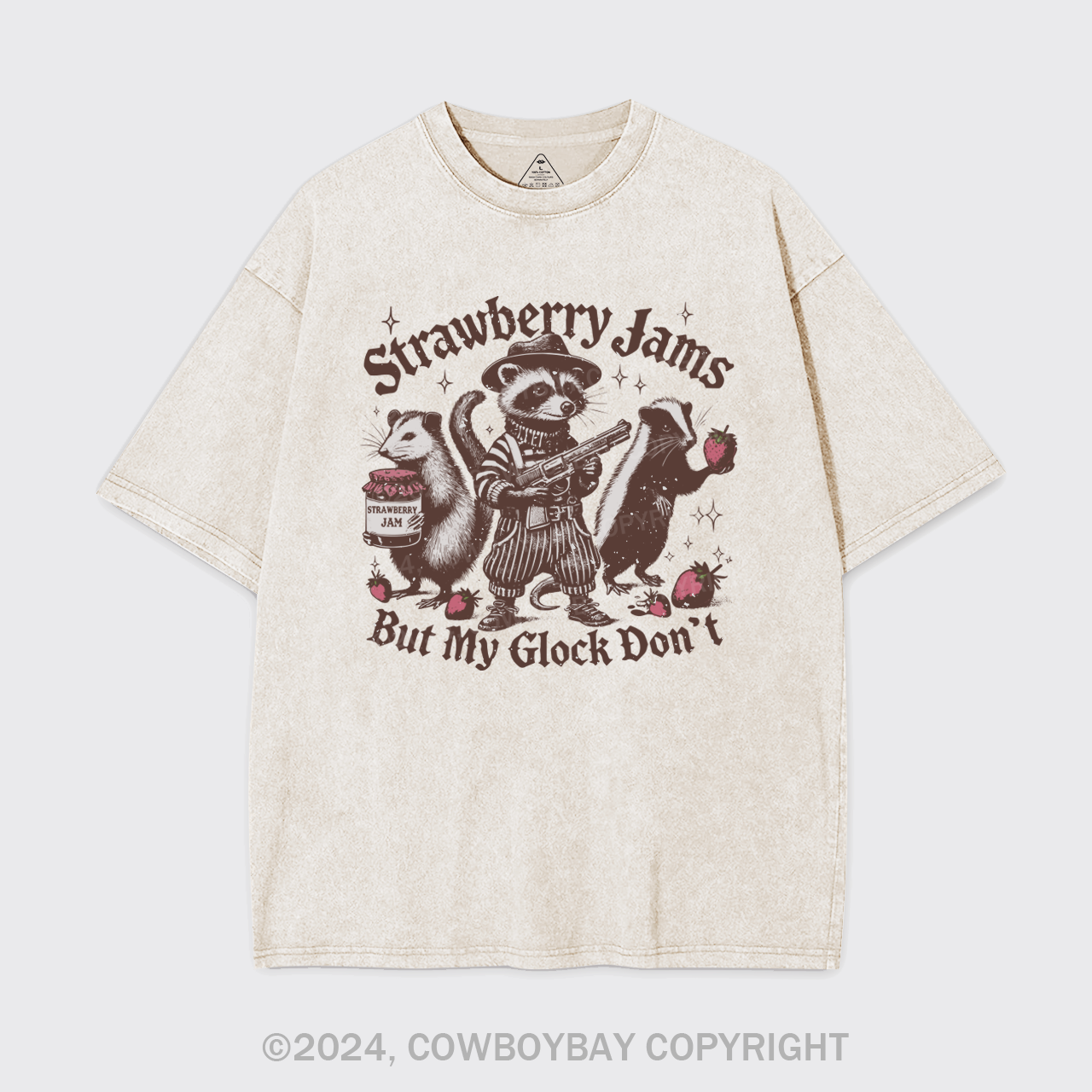 Strawberry Jams But My Glock Don't Garment-dye Tees