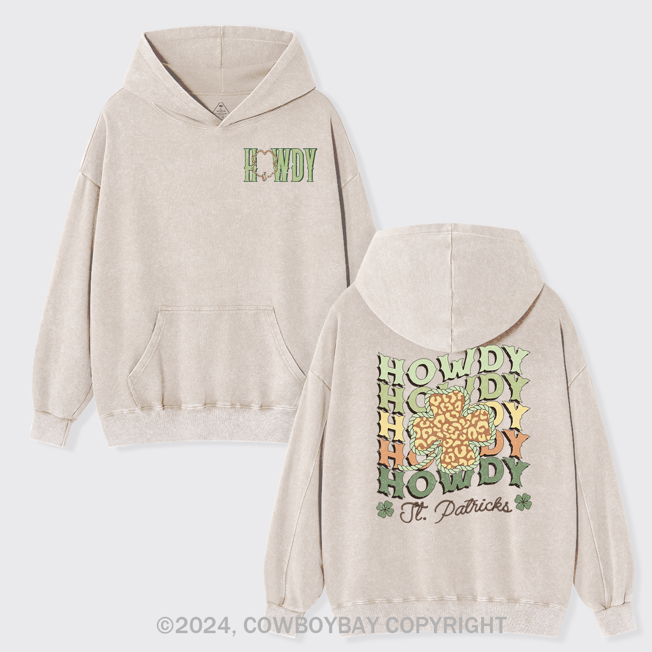 Howdy St Patrick's Day Garment-Dye Hoodies