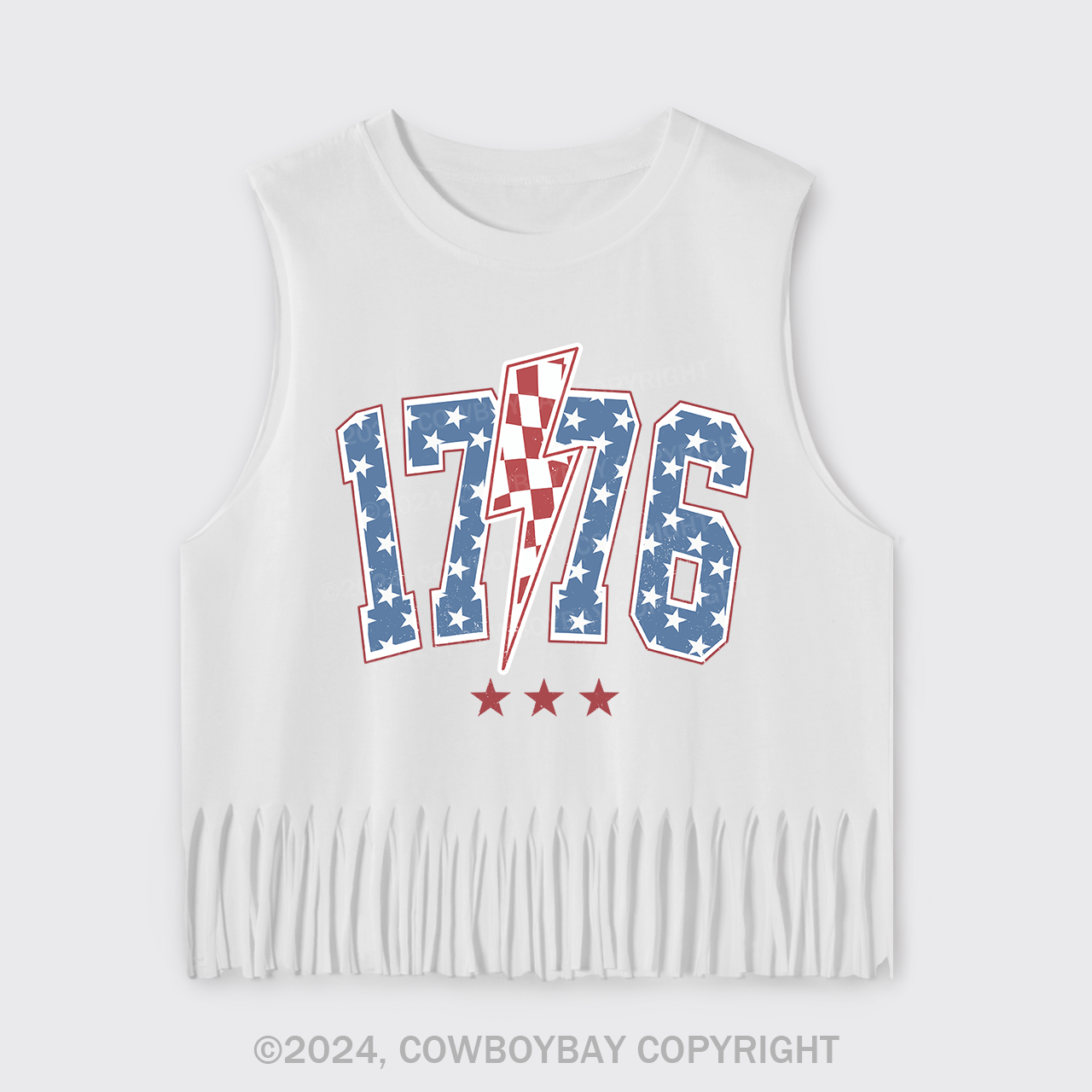 1776 America 4th of July Fringe Tank