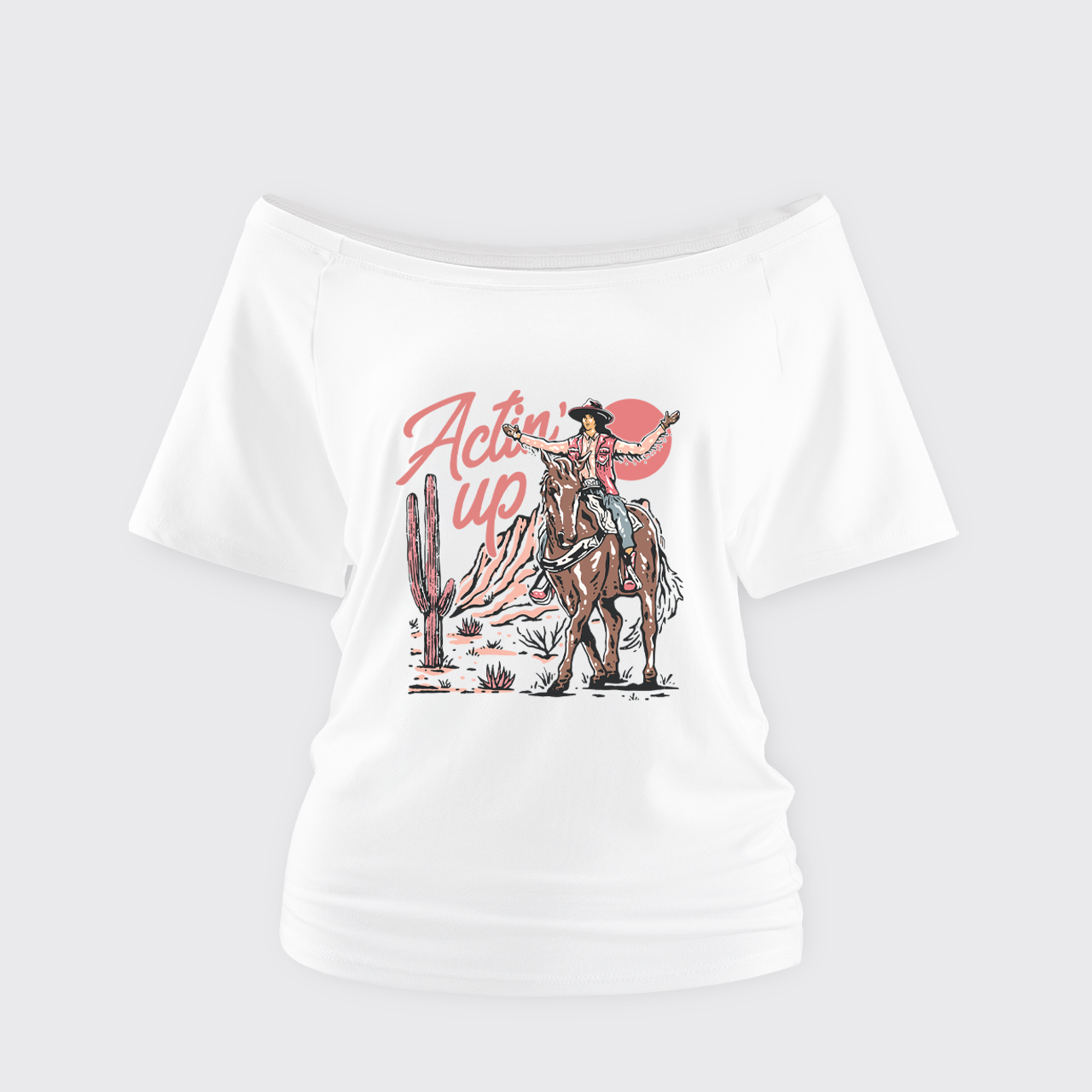 Country Concert Cowgirl Off Shoulder Top