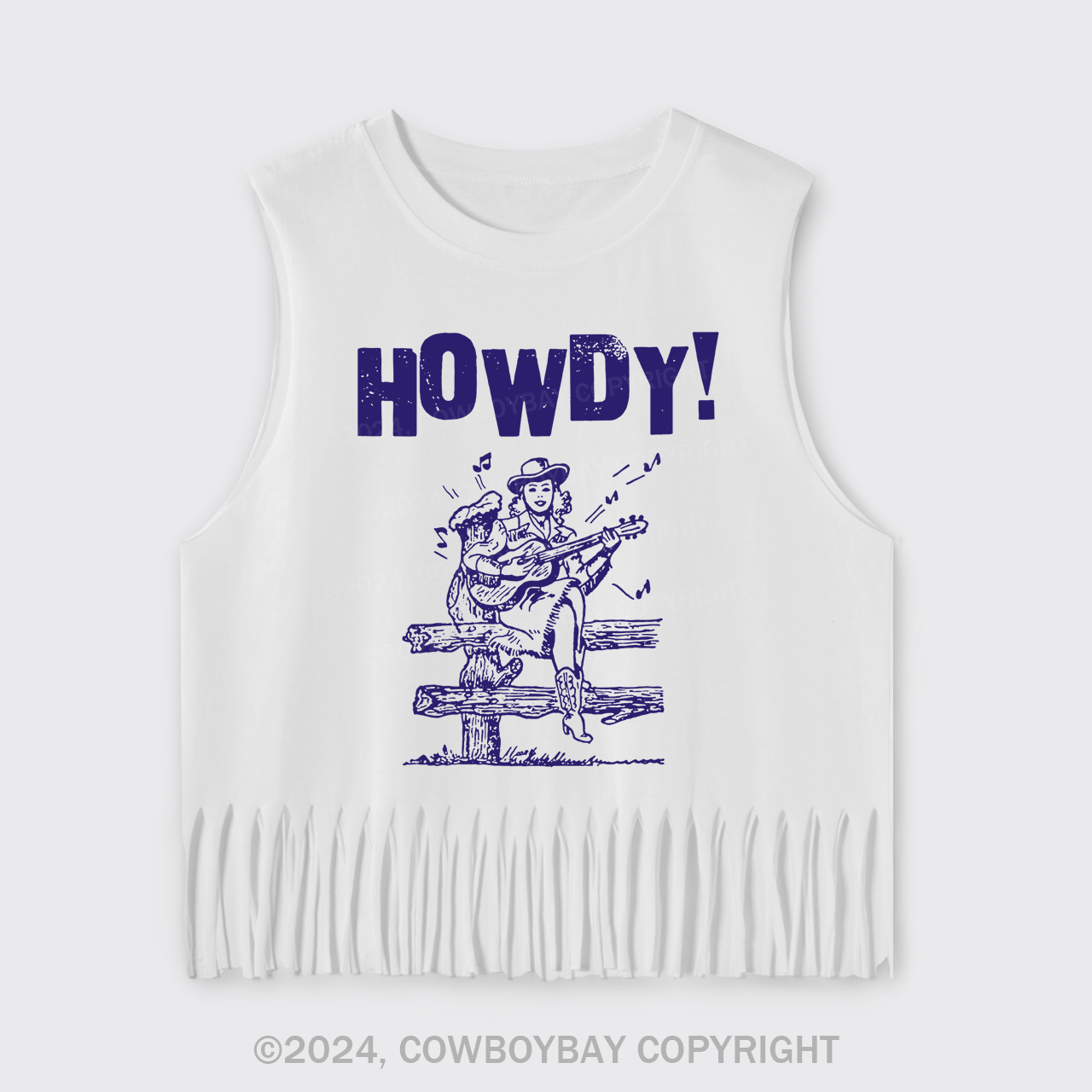 Howdy Cowgirls Love Country Music Fringe Tank