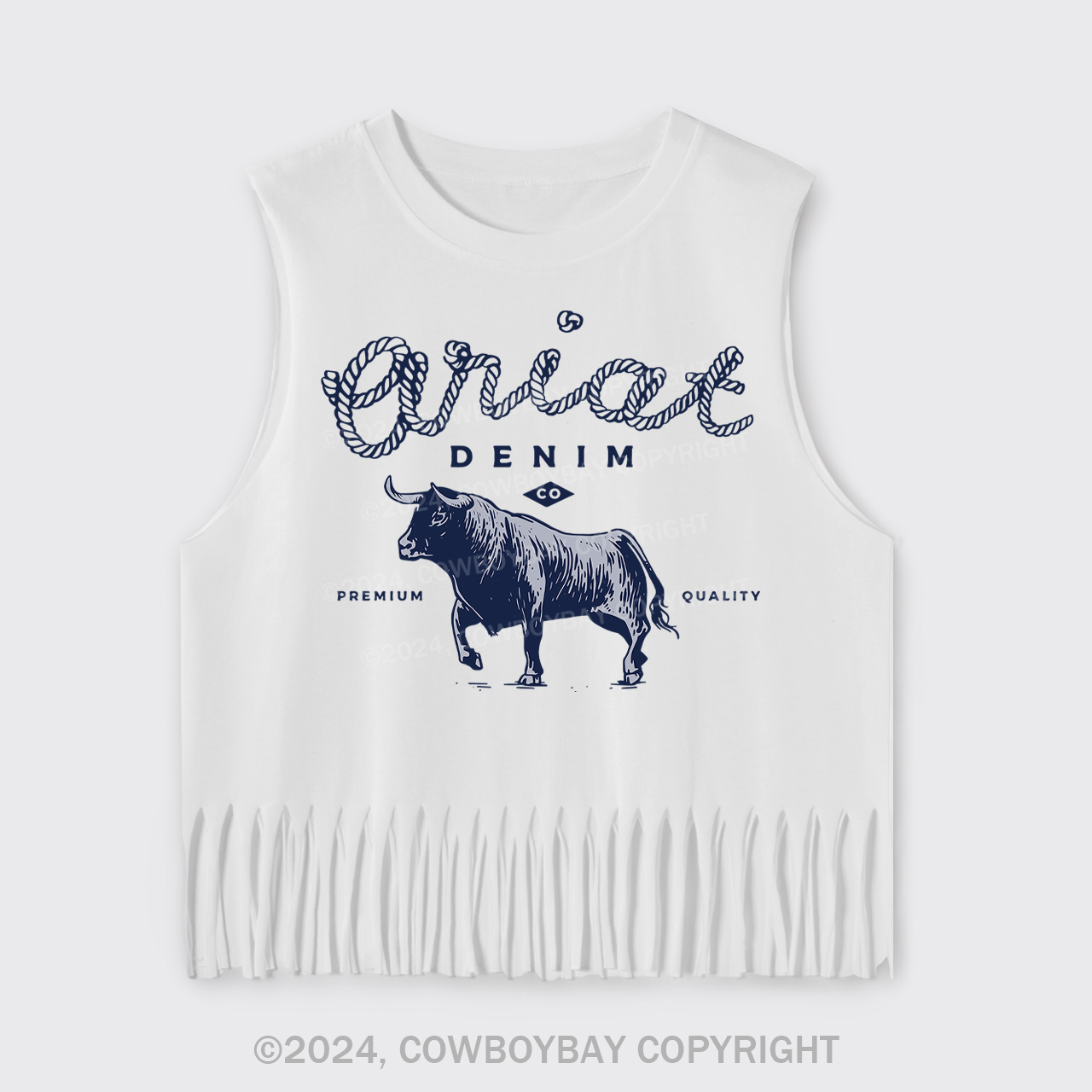 Ariat Denim Bull Fringe Tank