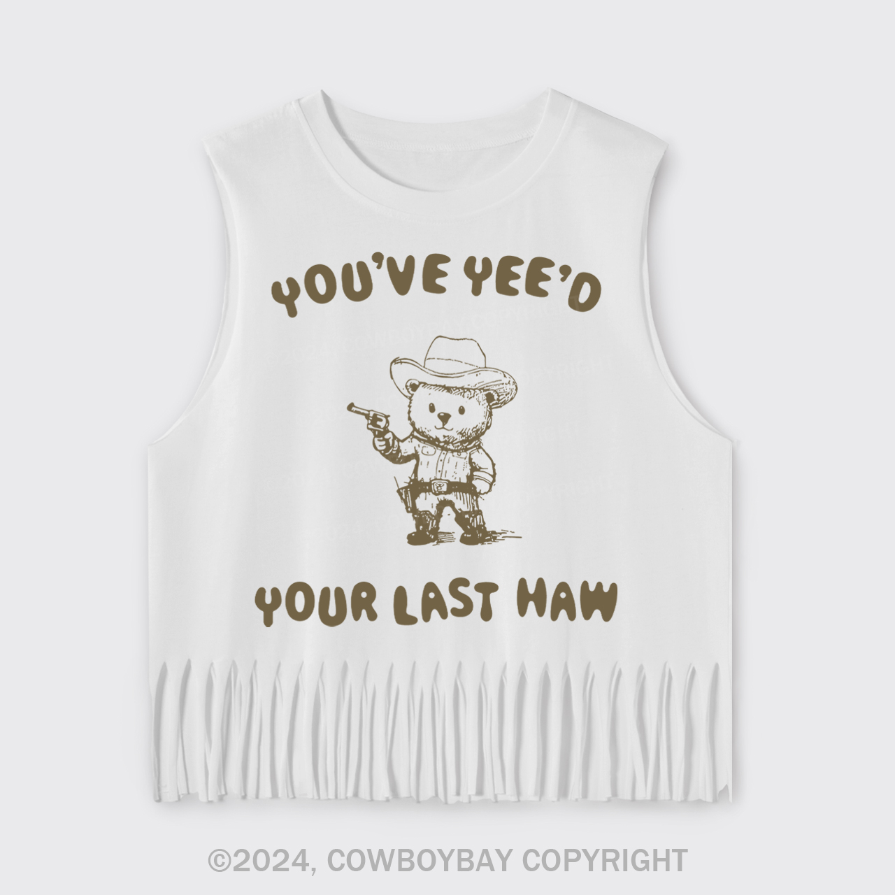 Cowboy Bear As A Cop Fringe Tank