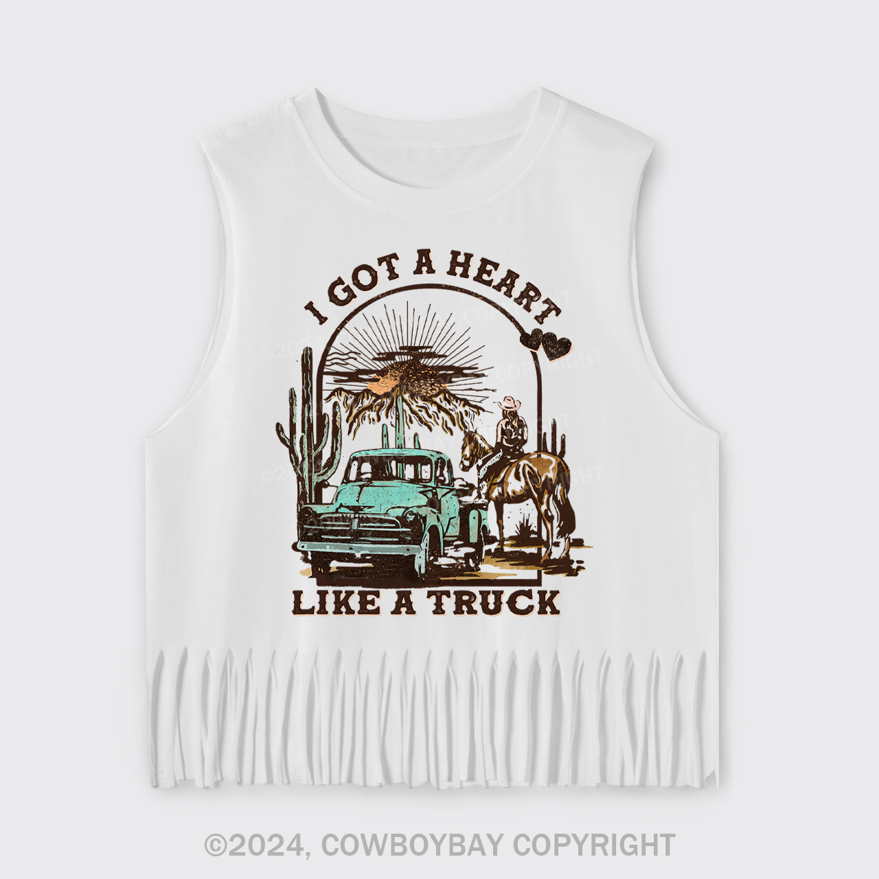 I Got A Heart Like A Truck Fringe Tank