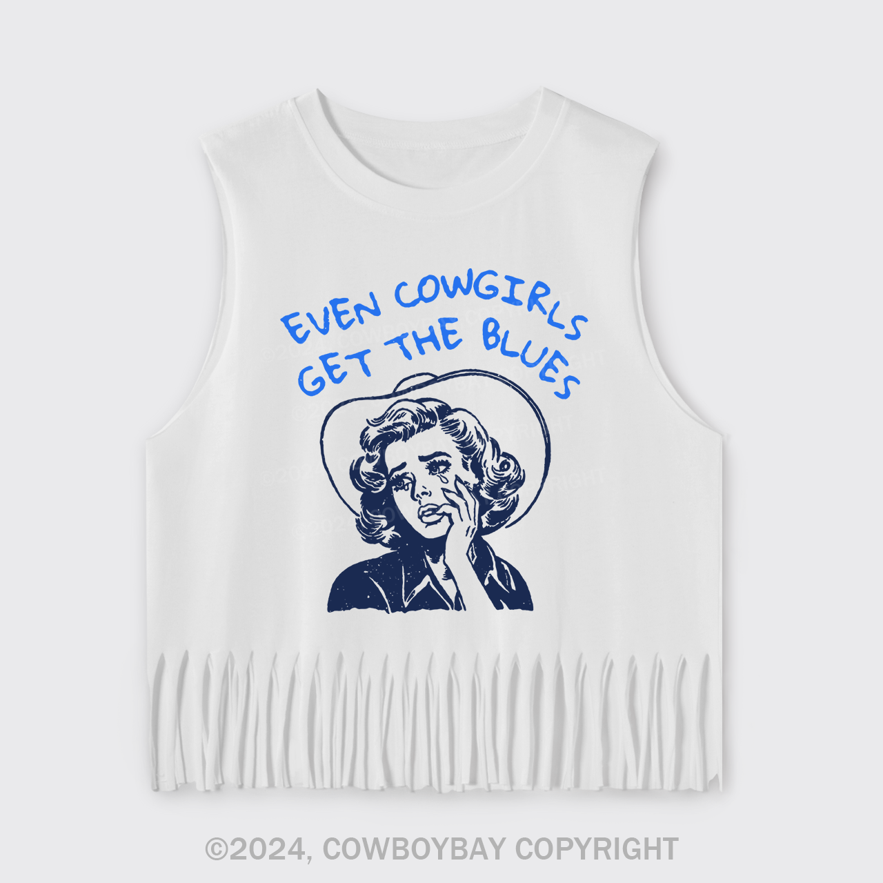 Even Cowgirl Get the Blues Fringe Tank