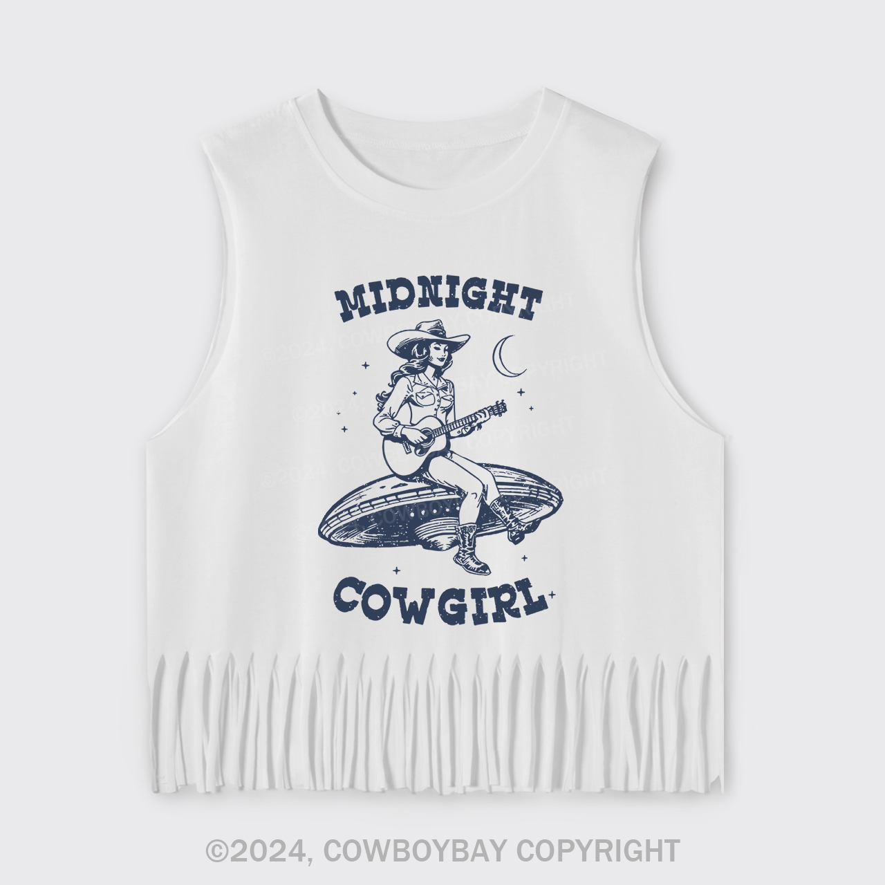 Midnight Cowgirl Fringe Tank