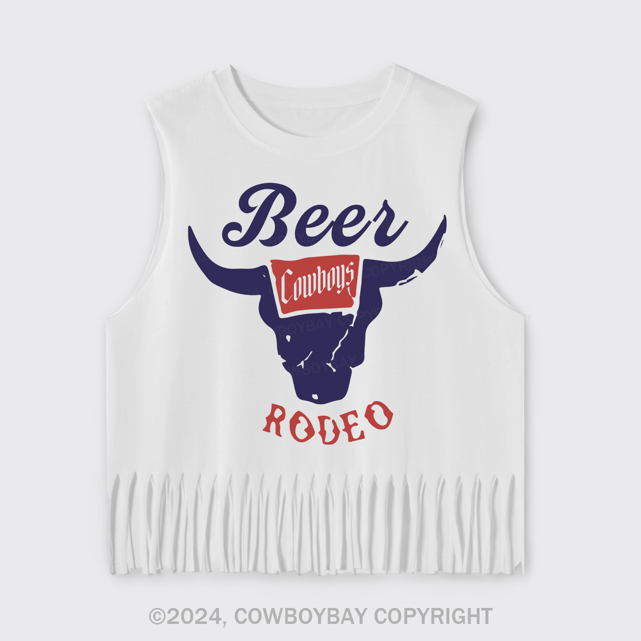 Retro Beer Rodeo Inspired Fringe Tank