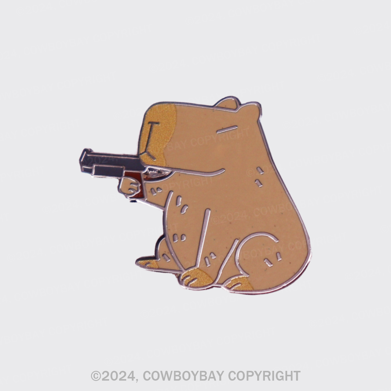 Capybara With A Gun_Cowboybay Pin