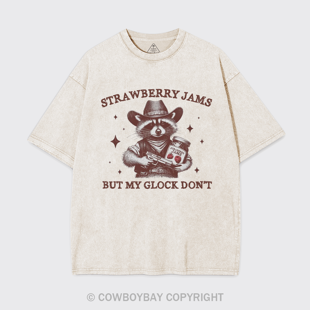 Retro Western Raccoon Garment-dye Tees