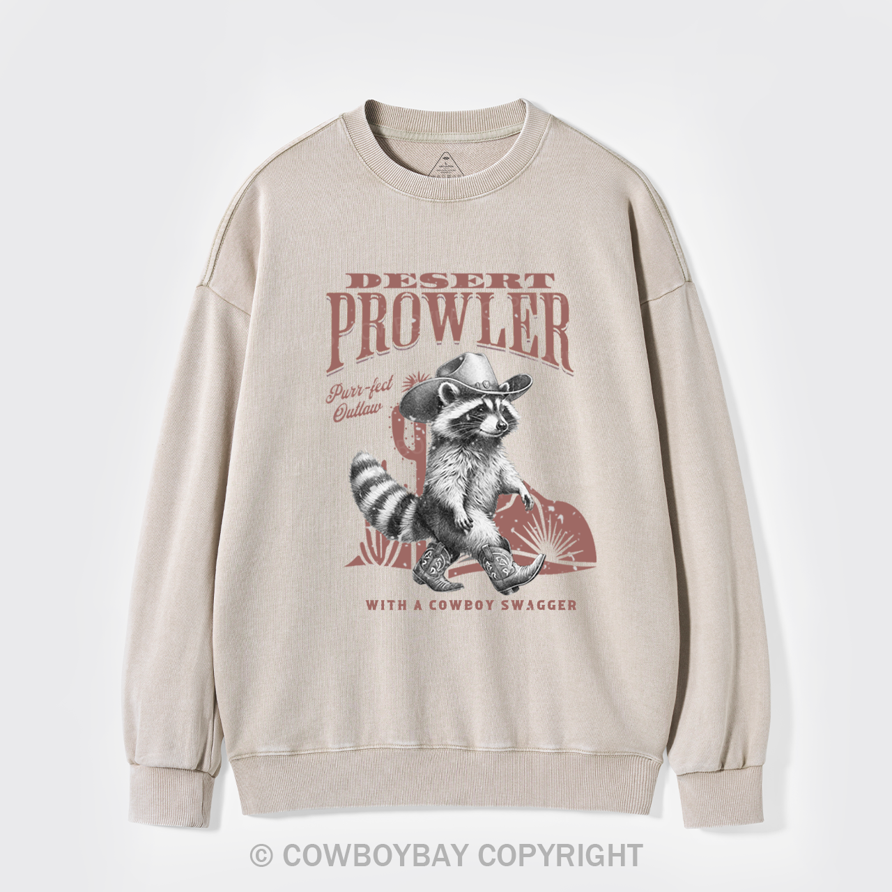 Retro Cowboy Raccoon Washed Sweatshirts