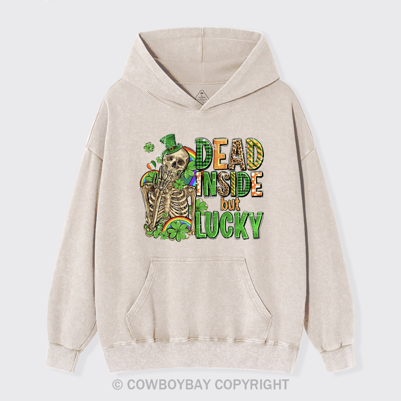 Dead Inside But Feeling Lucky Garment-Dye Hoodies