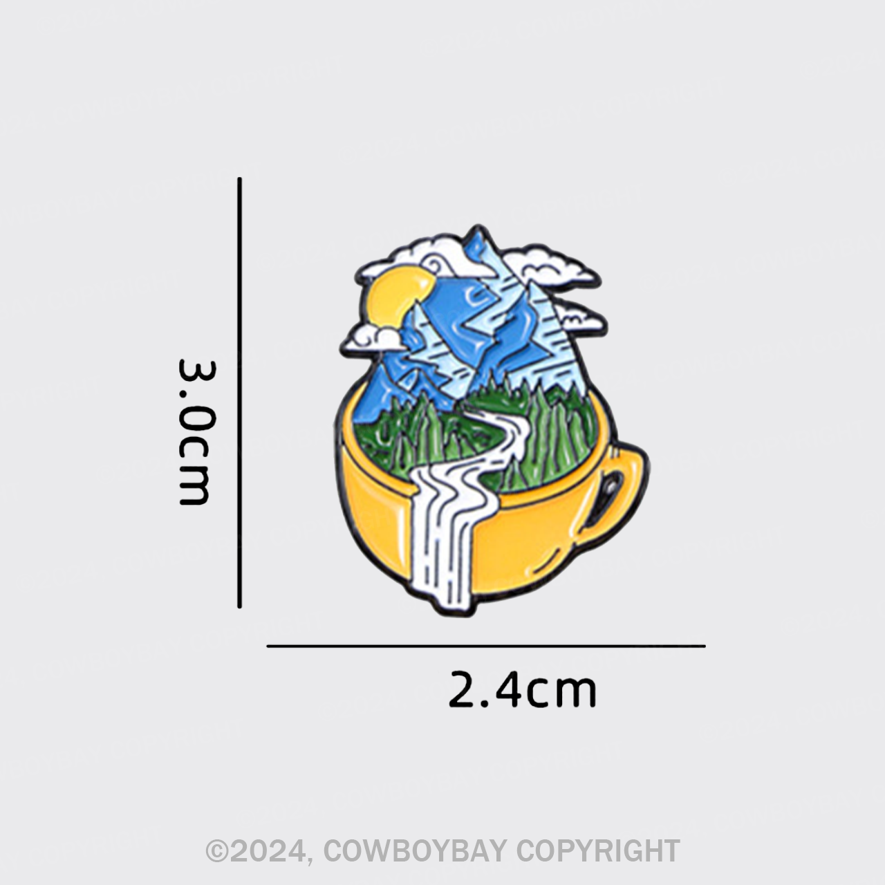 Cartoon Camping_Cowboybay Pin