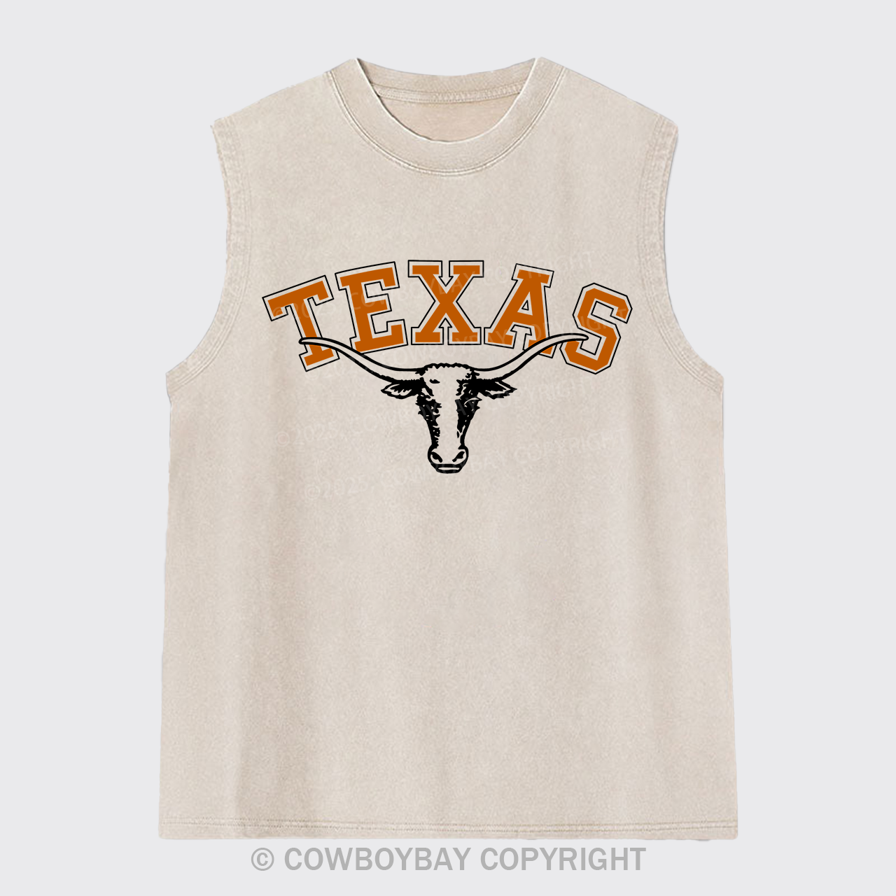 Texas Cow Bull Washed Tanks
