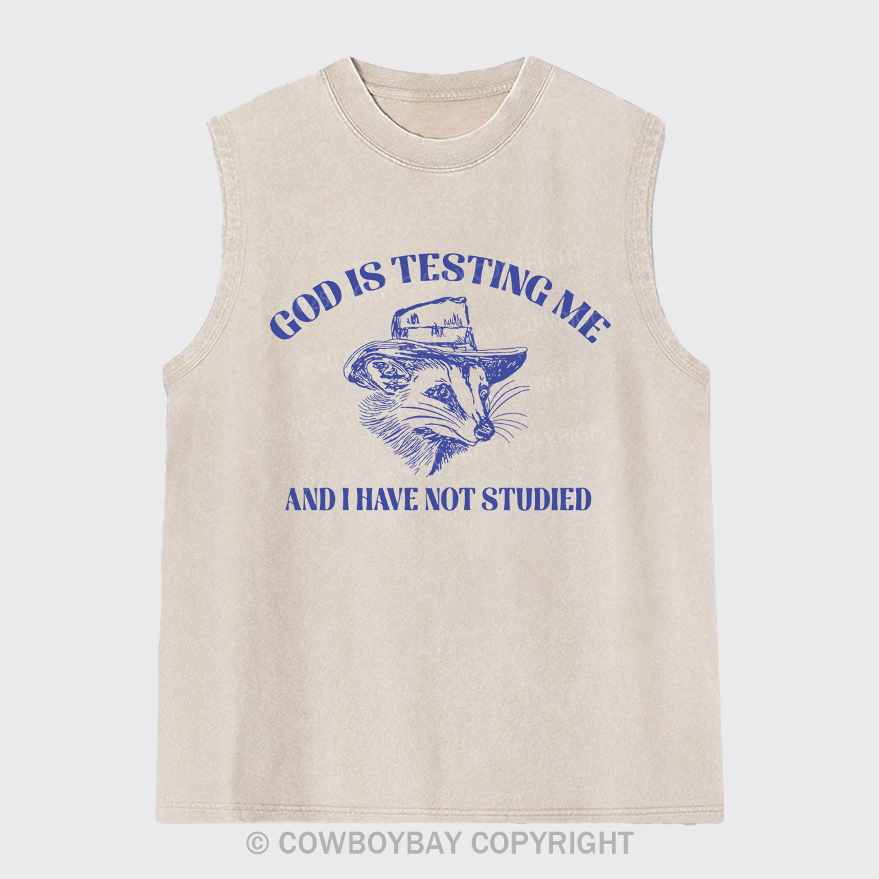 God Is Testing Me Funny Washed Tanks