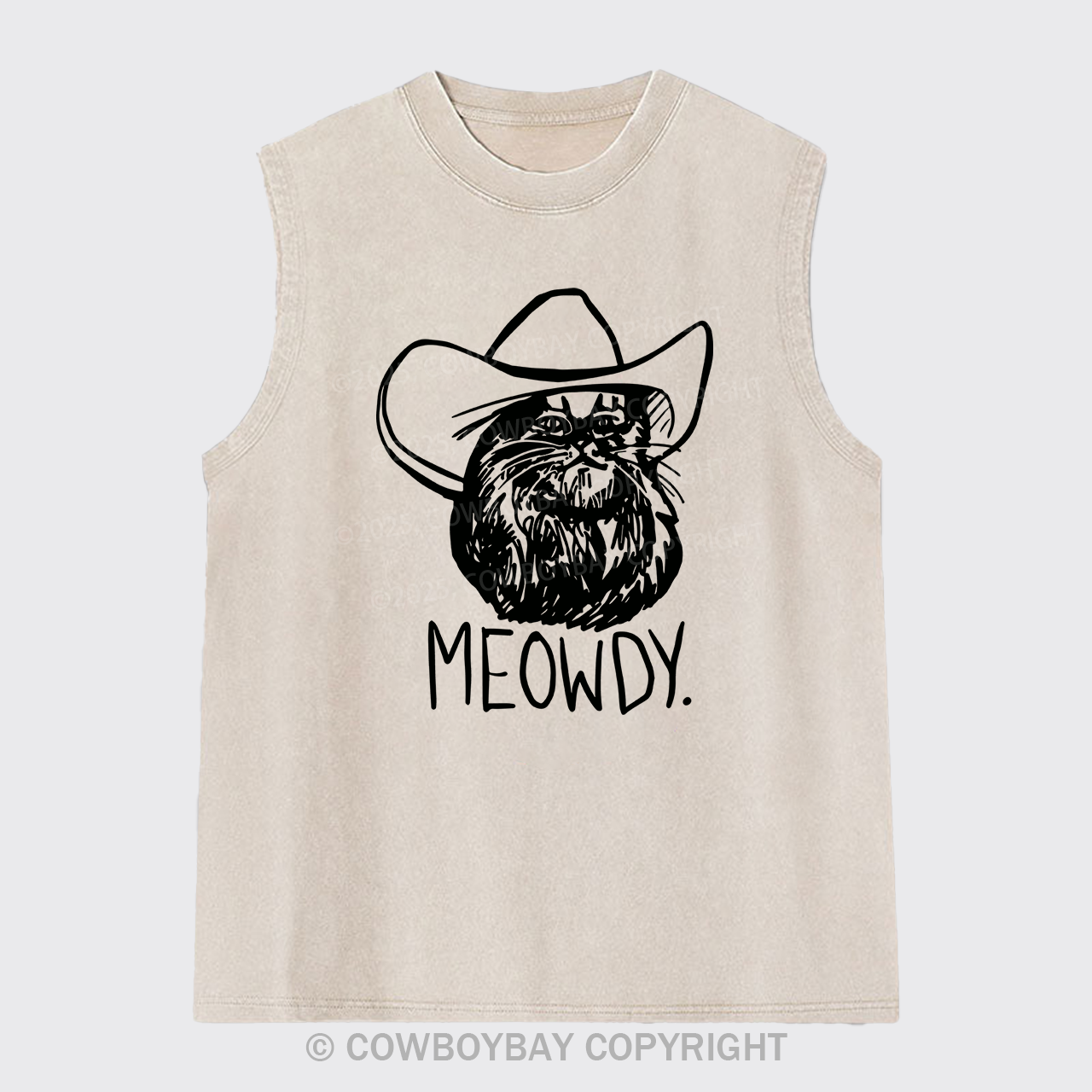 Meowdy Texas Cat Washed Tanks