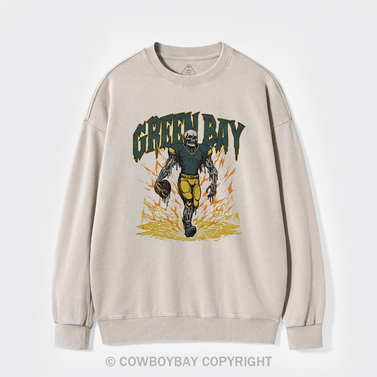 Vintage Skeleton Football Washed Sweatshirts