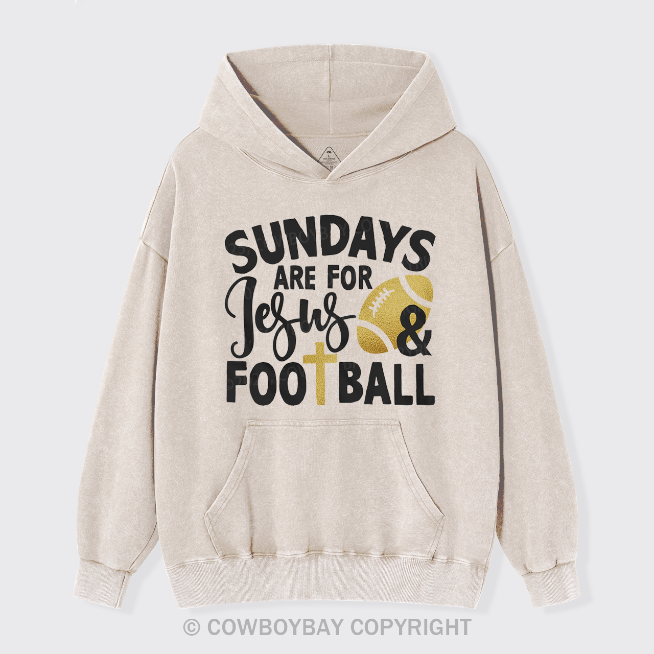 Sundays Are For Jesus & Football Garment-Dye Hoodies