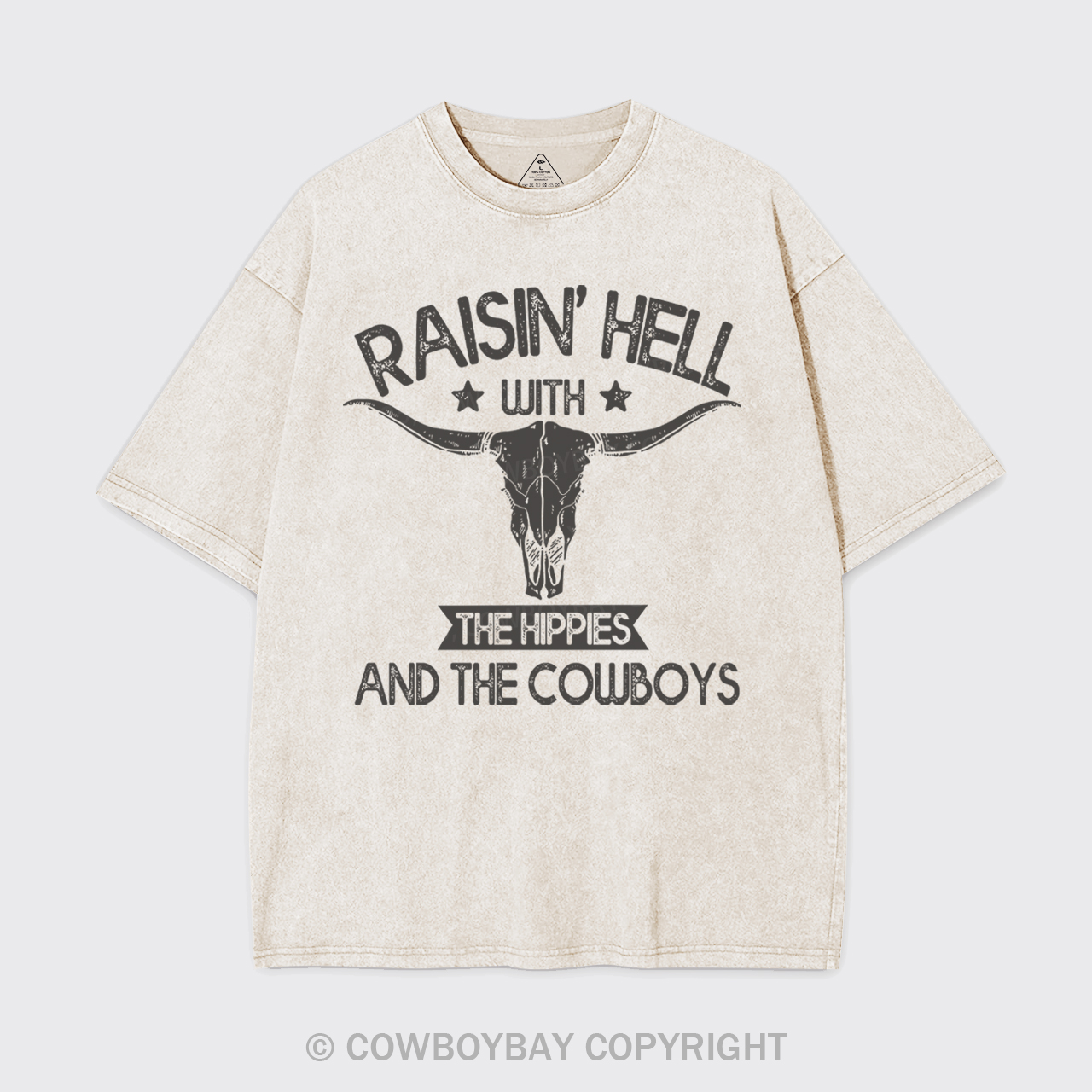 Raisin Hell With The Hippies Cowboy Garment-dye Tees