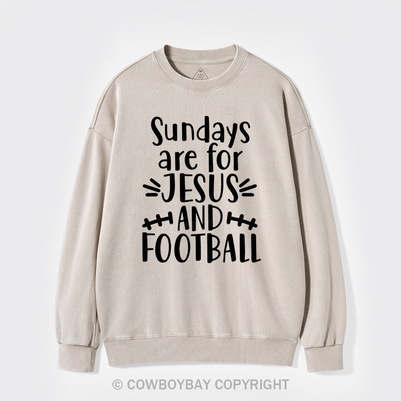 Jesus And Football Washed Sweatshirts