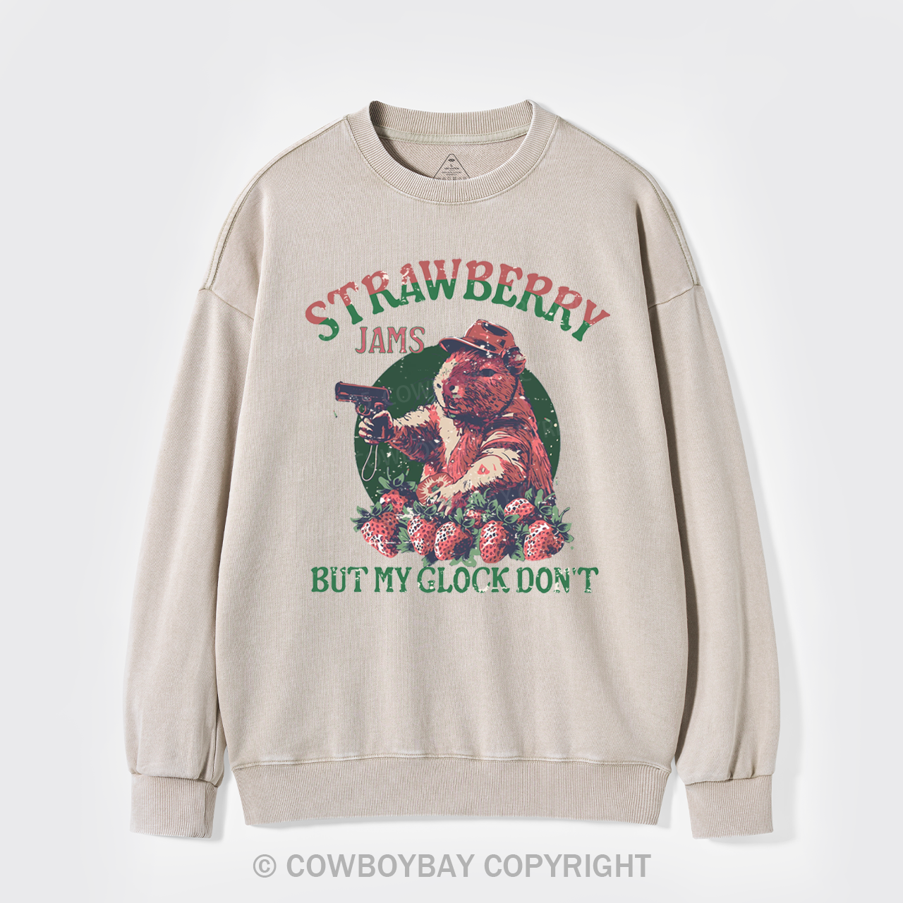 Strawberry Jams But My Glock Don't Washed Sweatshirts