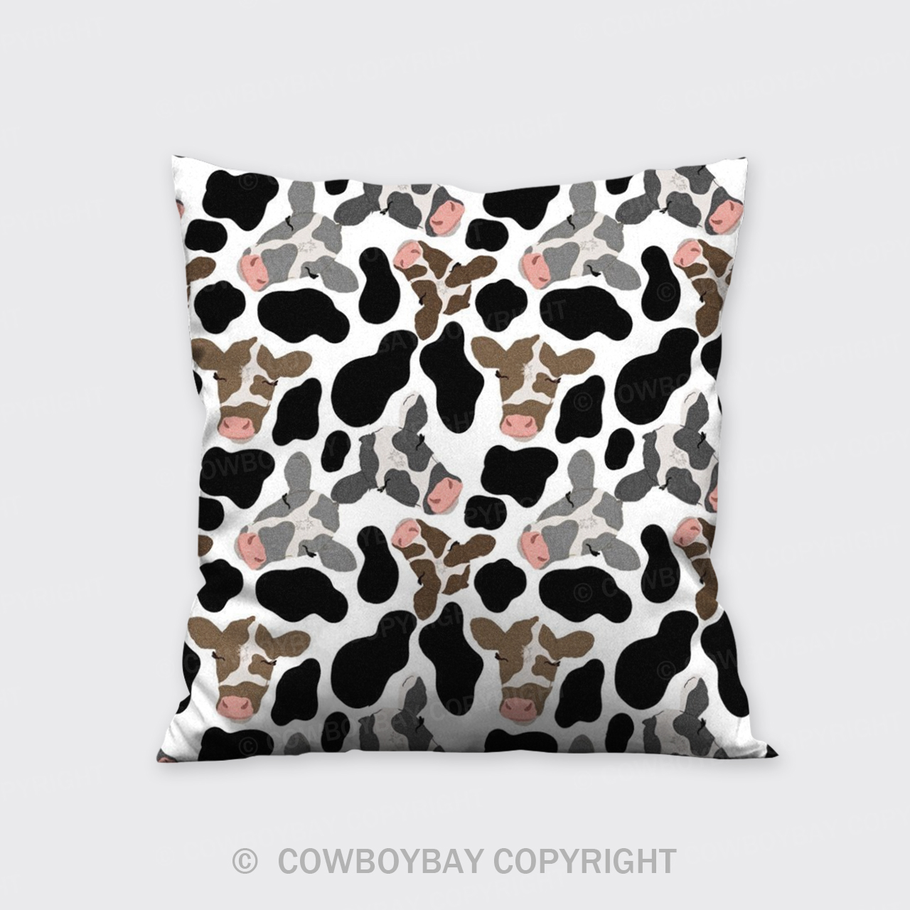 Cow Pattern Tri-color Pillow Cover