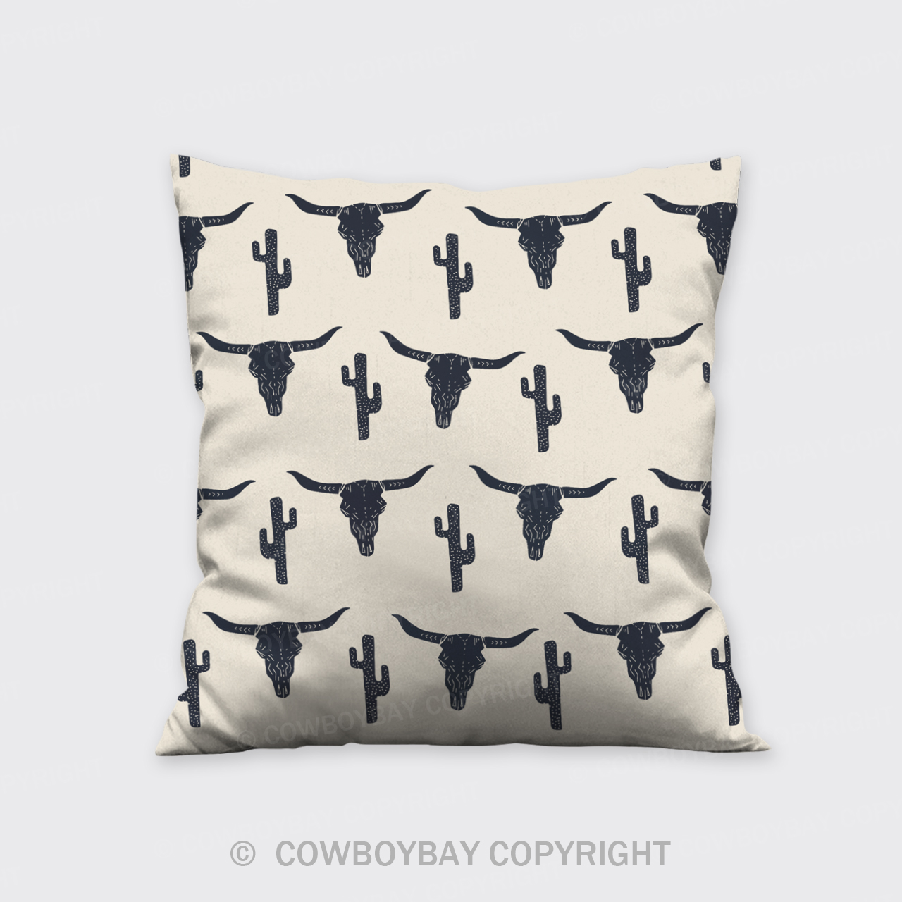 Cow Skulls And Cactus Pillow Cover