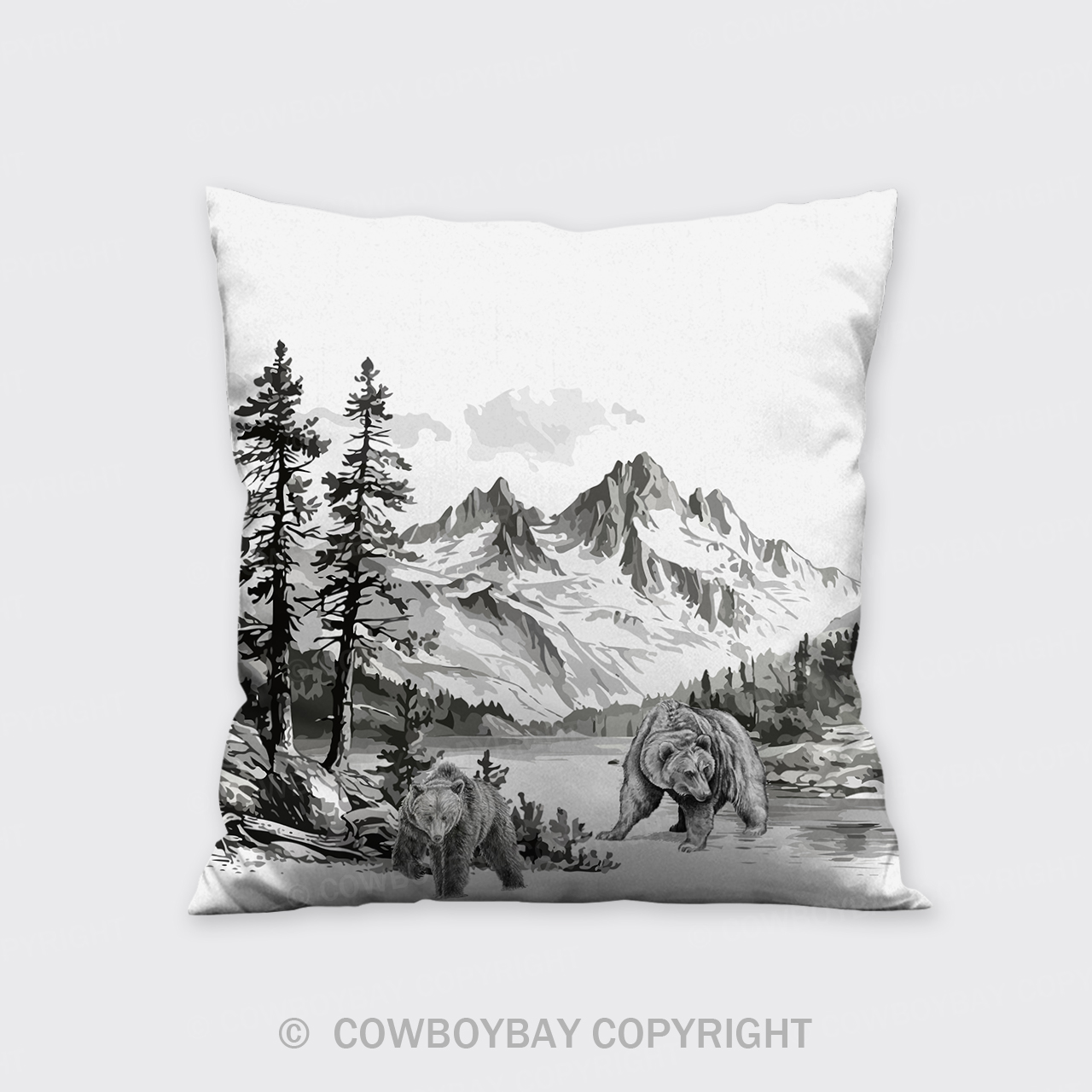 Araffe Bear In The Woods Pillow Cover