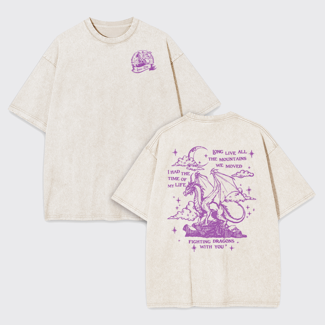 Dragon Fighting In The Castle Garment-dye Tees