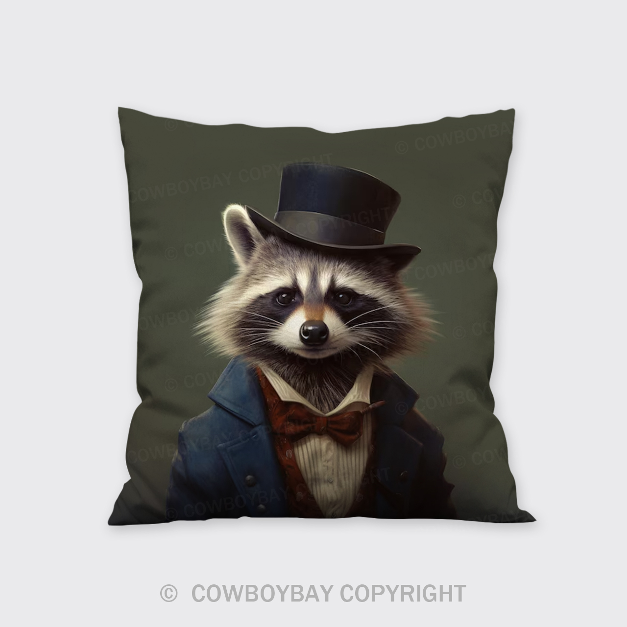 Victorian Aristocrat Raccoon Pillow Cover