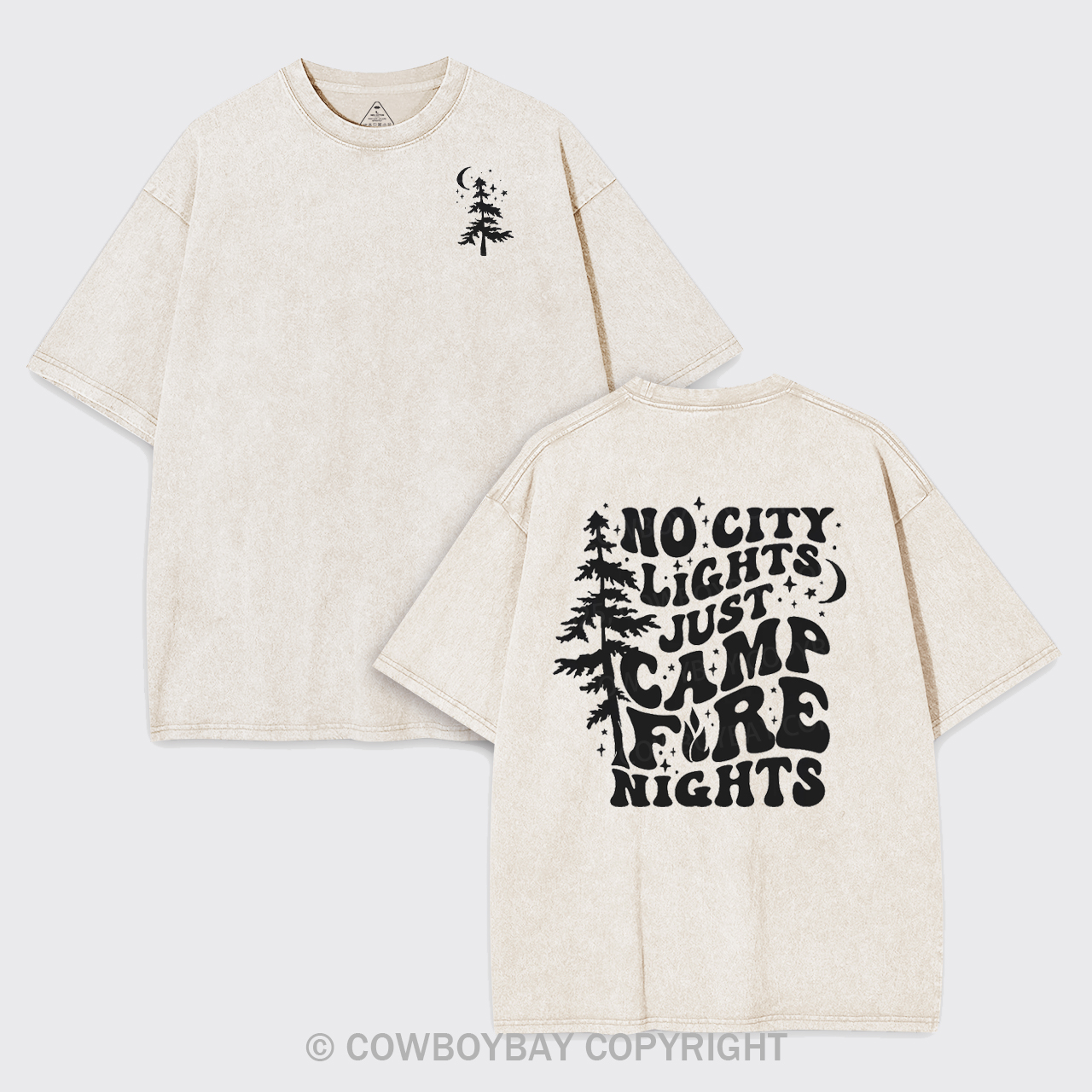 No City Lights Just Camp Fire Nights Garment-dye Tees