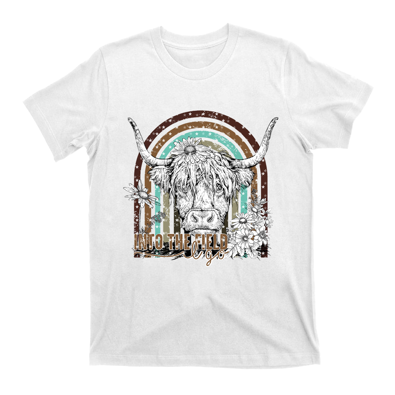 Cowboy Into the Field I Go Rainbow  T-Shirts