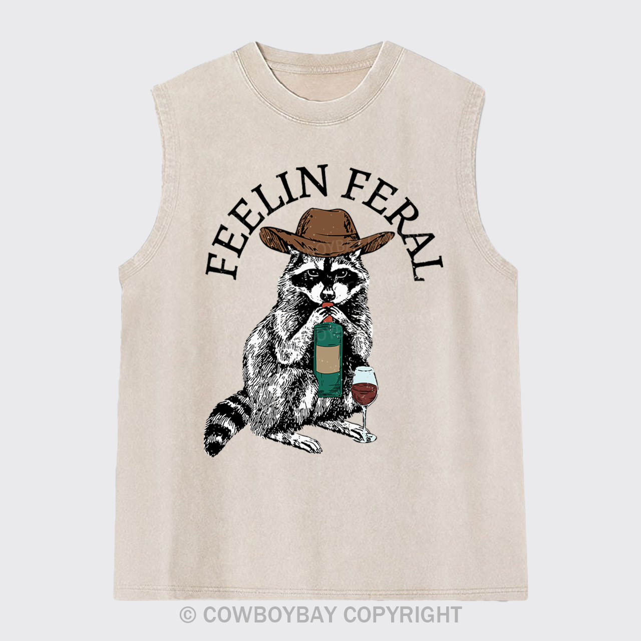 Funny Raccoon Washed Tanks