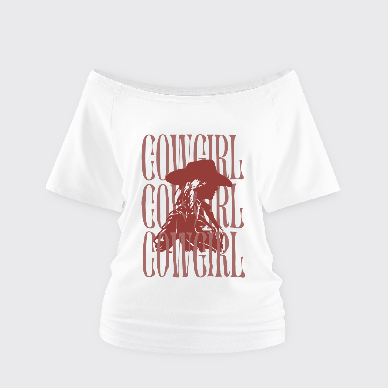 Western Style Cowgirl Off Shoulder Top