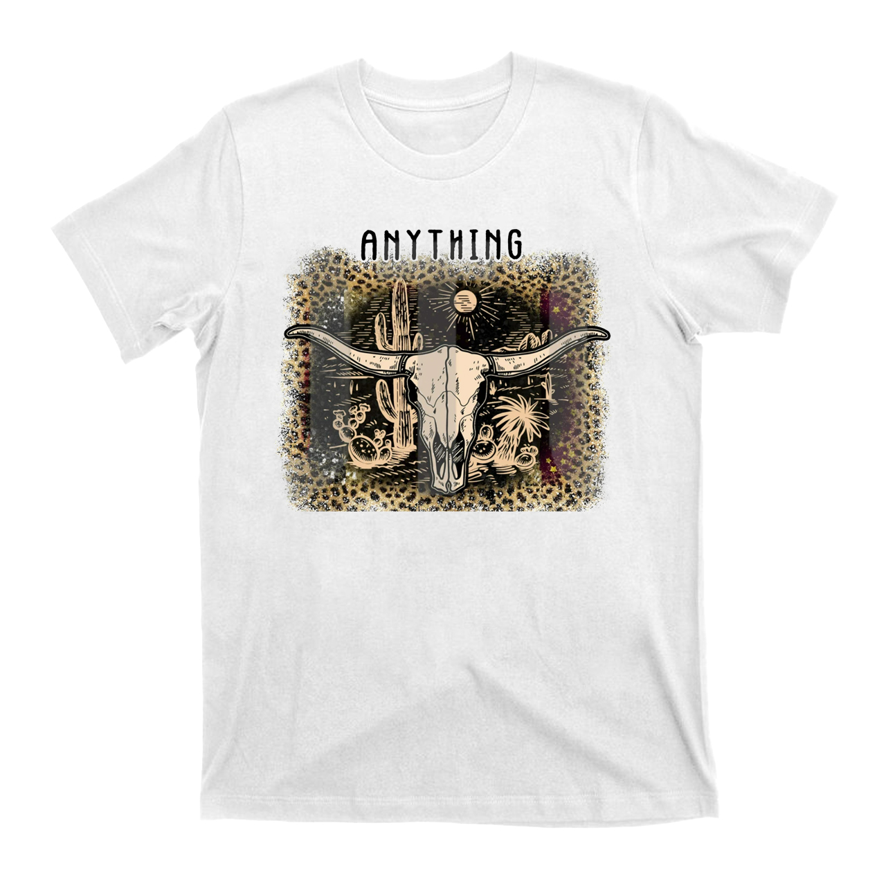 Western Bull Skull  Vintage T-Shirts