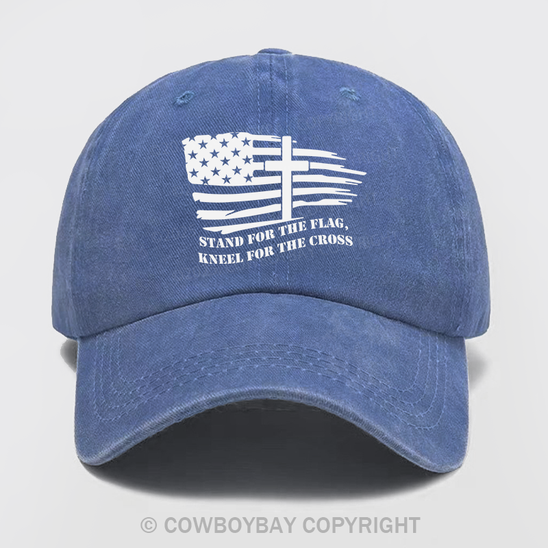 American Flag With Cross Wash Hat