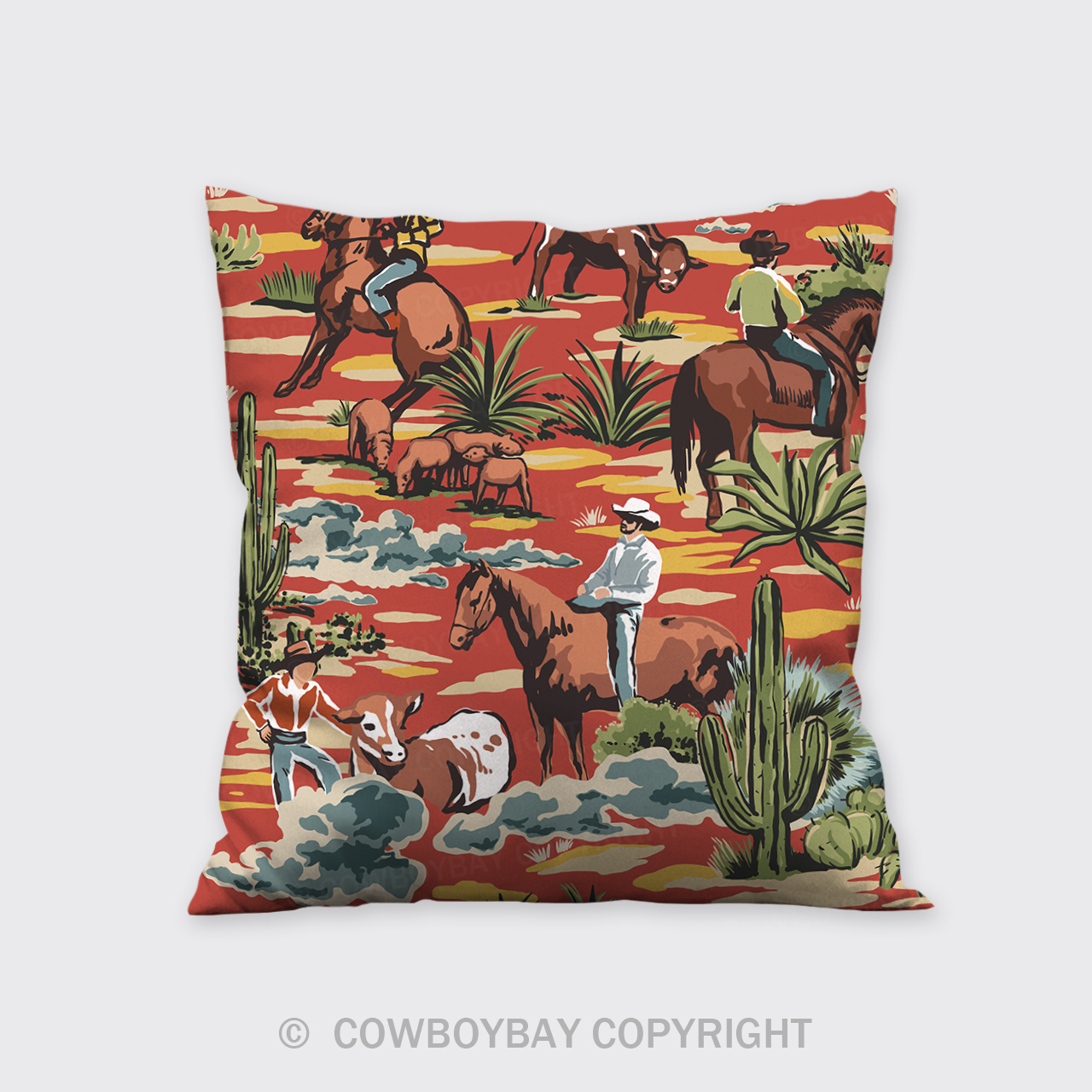 The Original Yeehaw Cowboy Pillow Cover