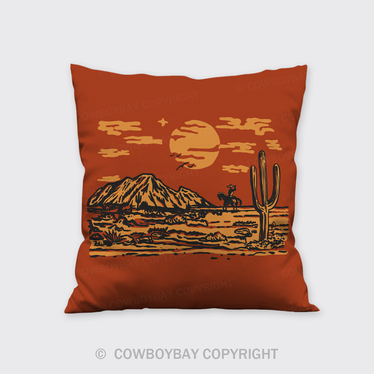 Wild West Pillow Cover_Red