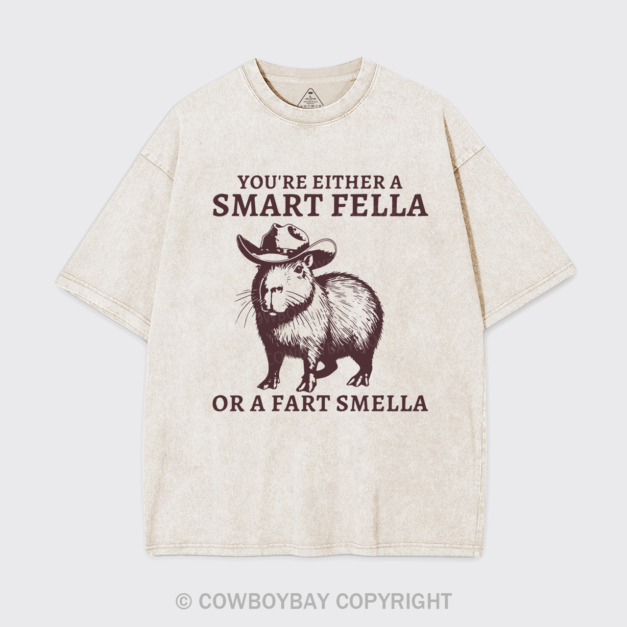 Retro Smart Fella Capybara 90s Garment-dye Tees