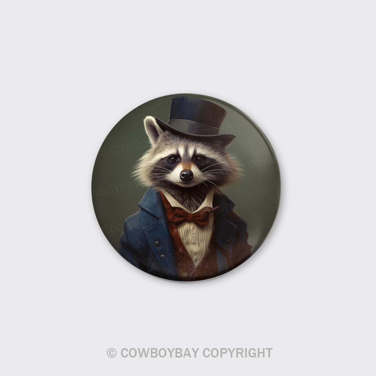 Victorian Aristocrat Raccoon_Cowboybay Pin