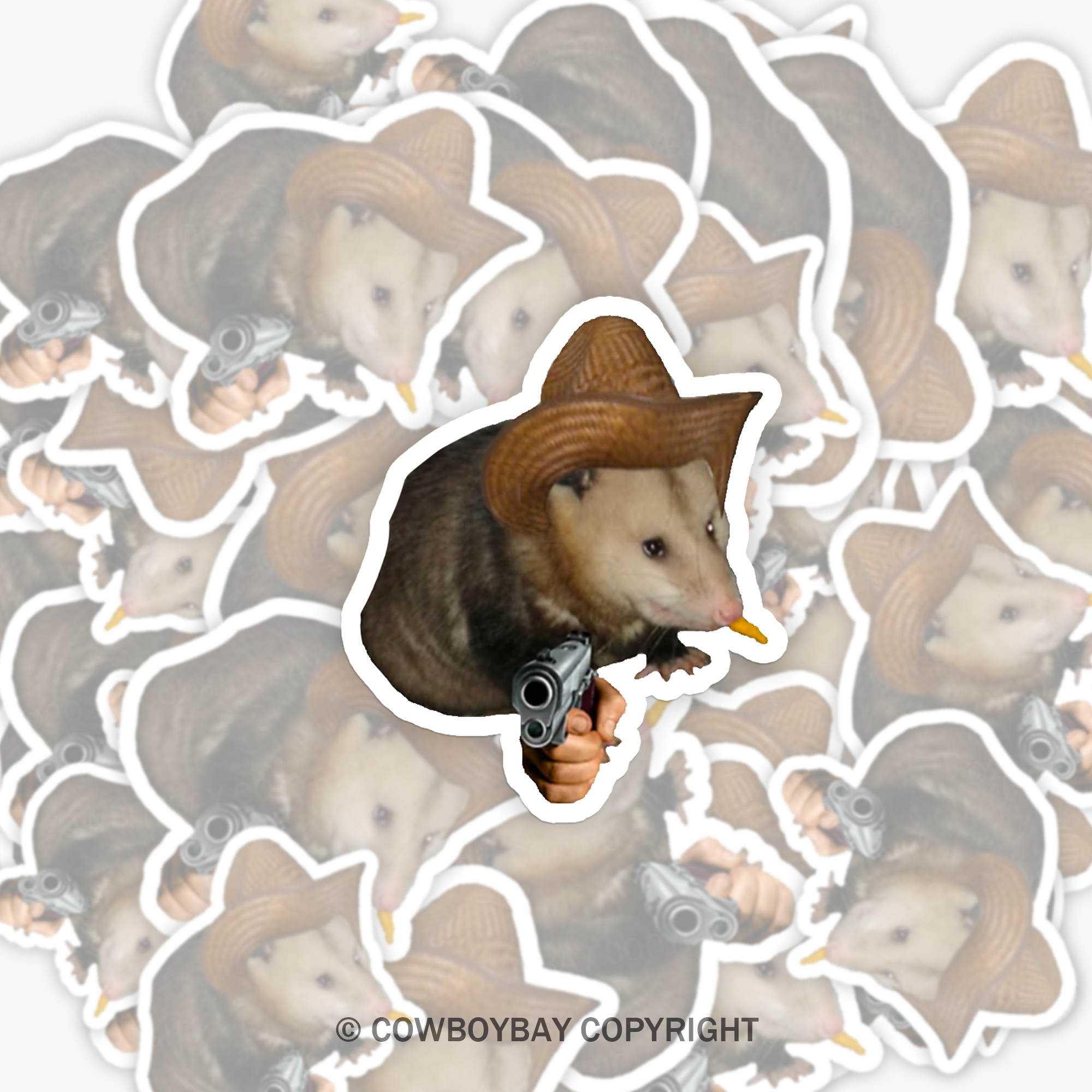 Cowboy Possum Sticker_1