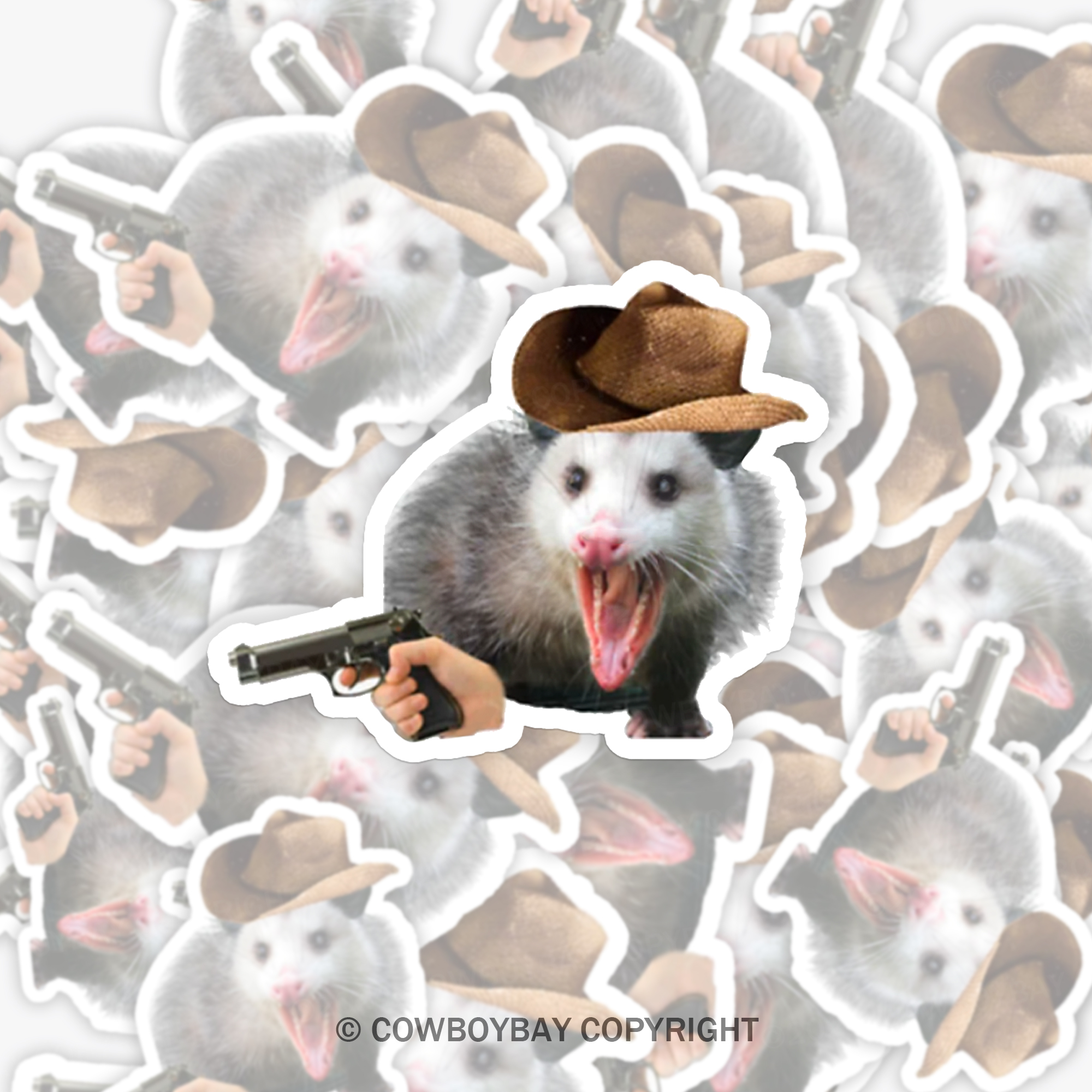 Cowboy Possum Sticker_2