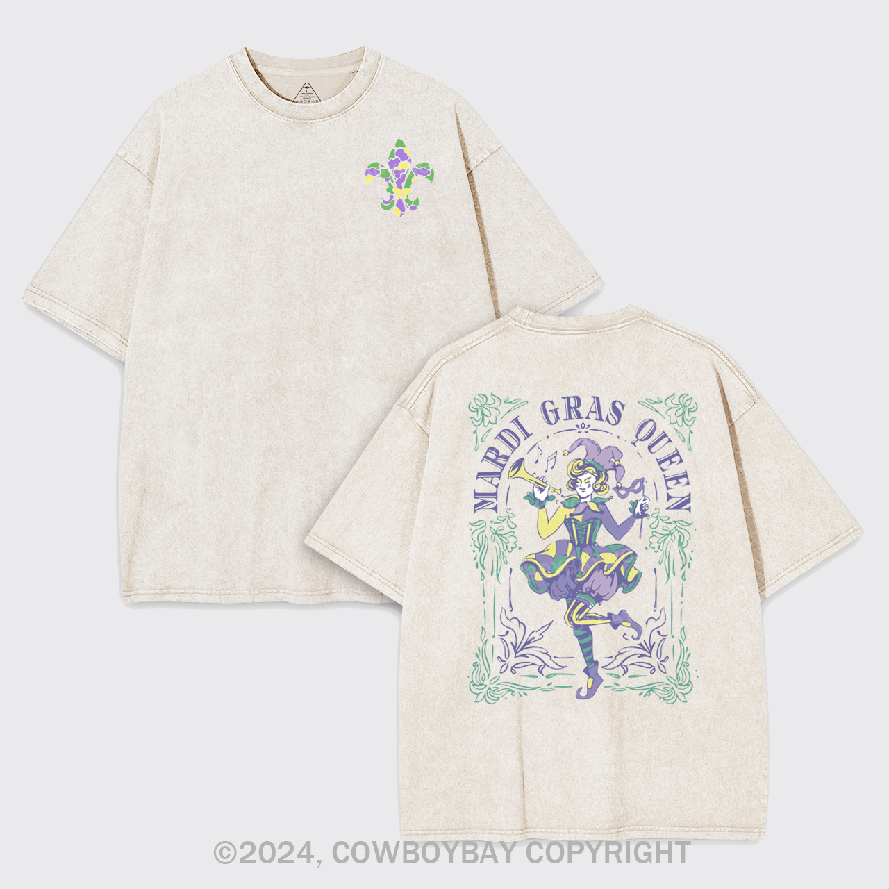 Retro Mardi Gras Garment-dye Tees