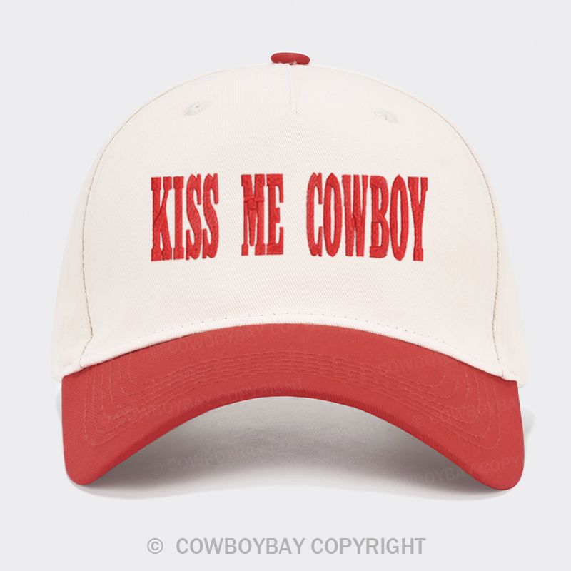 Kiss Me Cowboy Embroidered Trucker Hat Trucker Hat