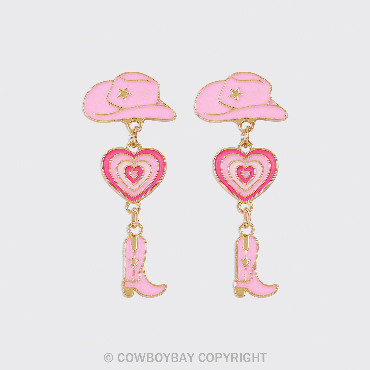 Pink And Gold Nashville Inspired Earrings