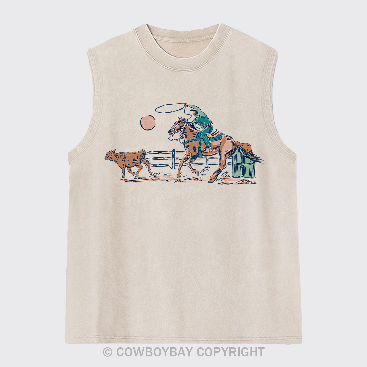 Western Cowboy Rodeo Washed Tanks