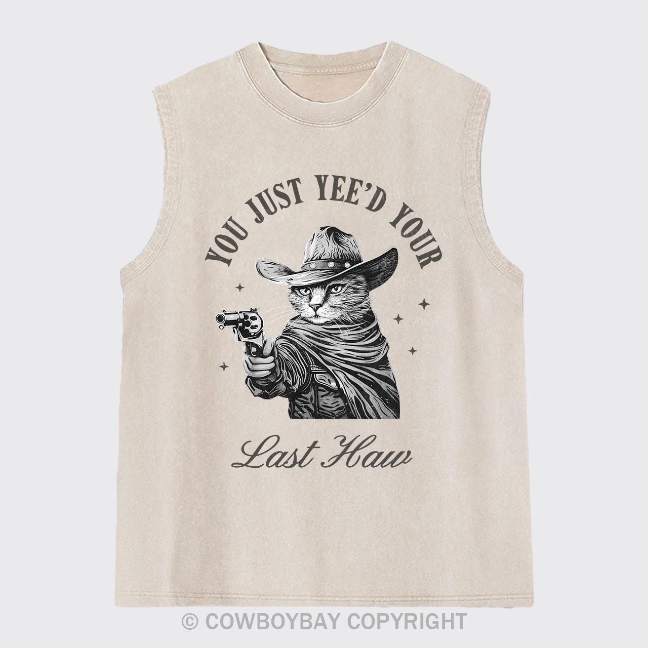 Western Cowboy Cats Love To Shoot Washed Tanks