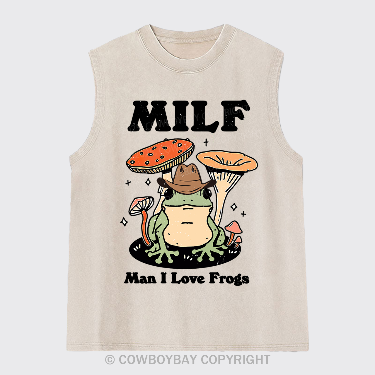 Funny MILF Froggy Washed Tanks