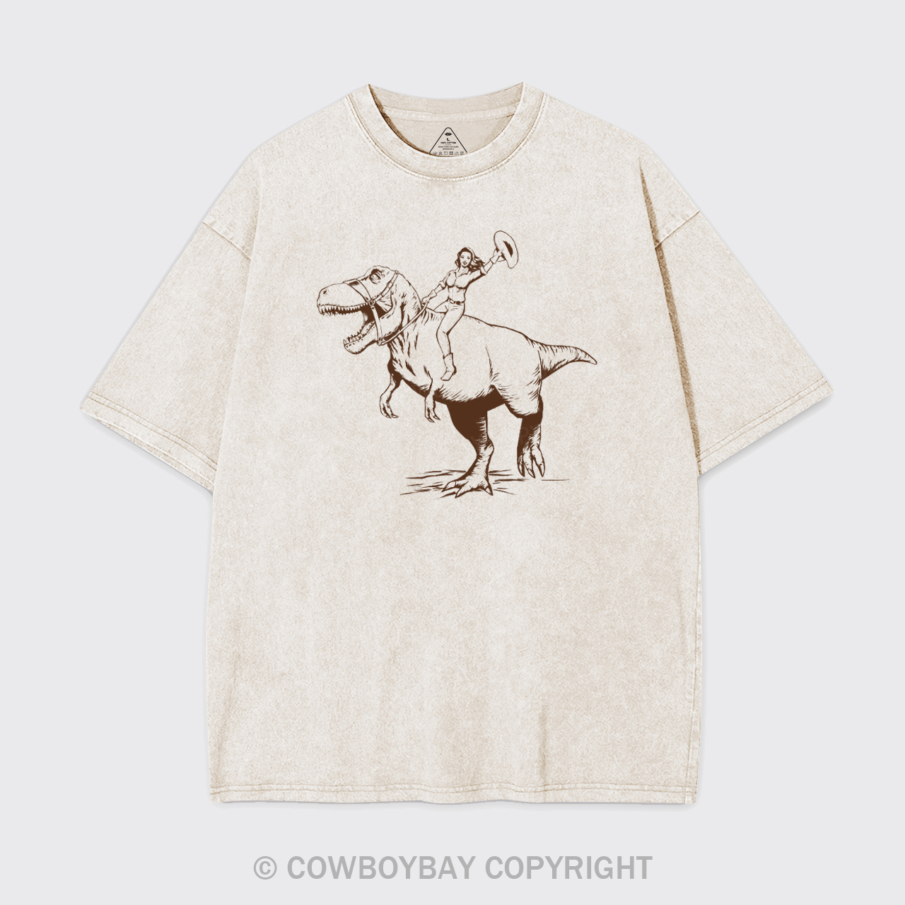 Cowgirl Riding Dinosaur Garment-dye Tees