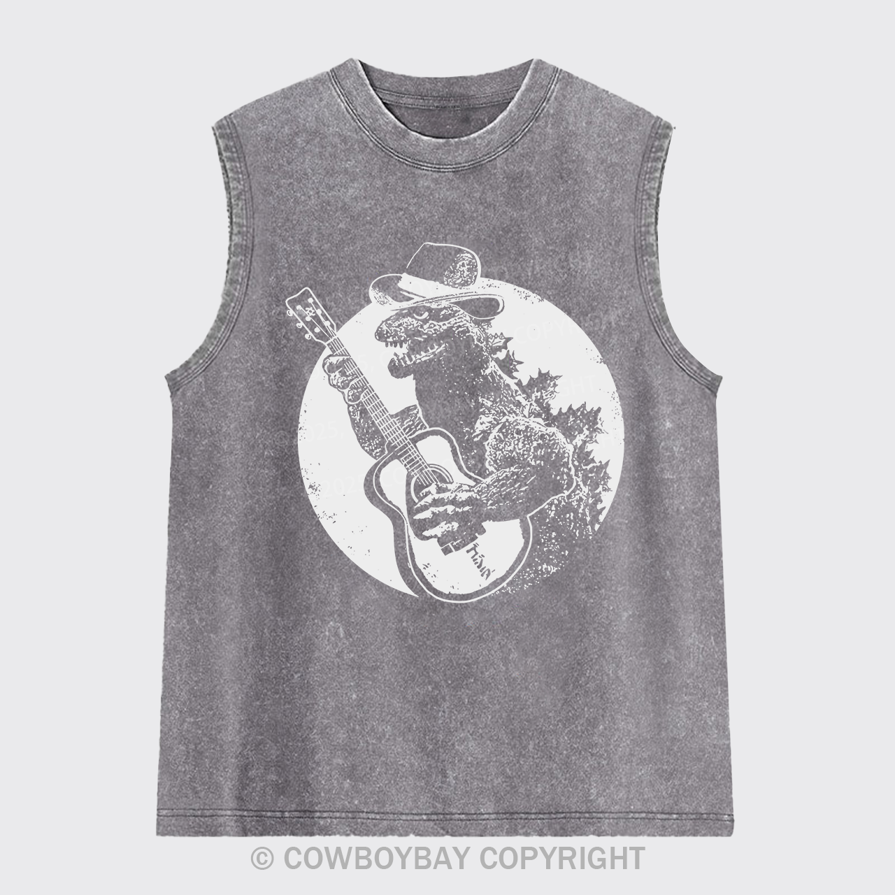 Dinosaur Playing Guitar Washed Tanks